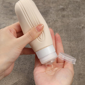 CHEODIN travel bottles filled with shampoo and conditioner