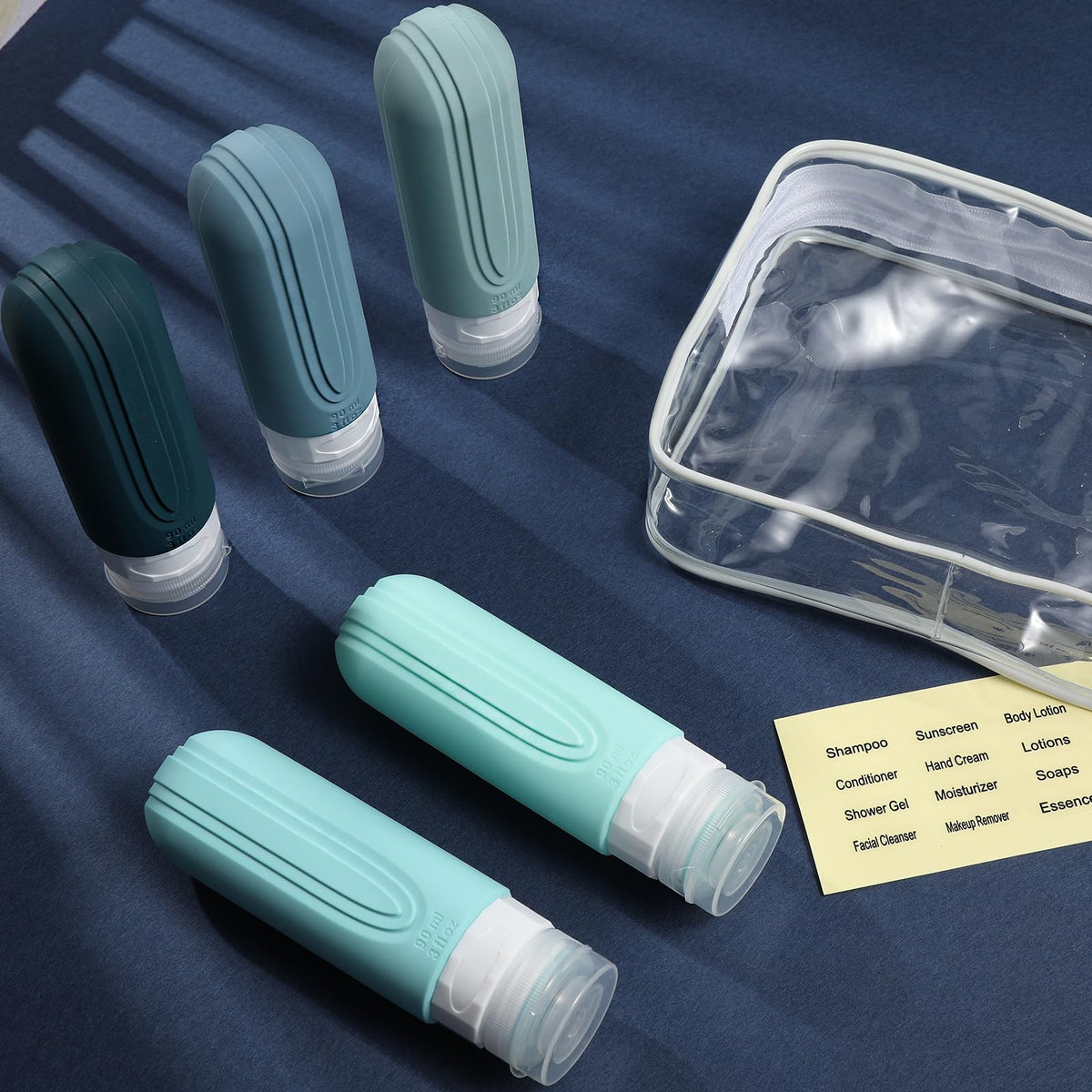 CHEODIN travel bottles in use during a travel scenario