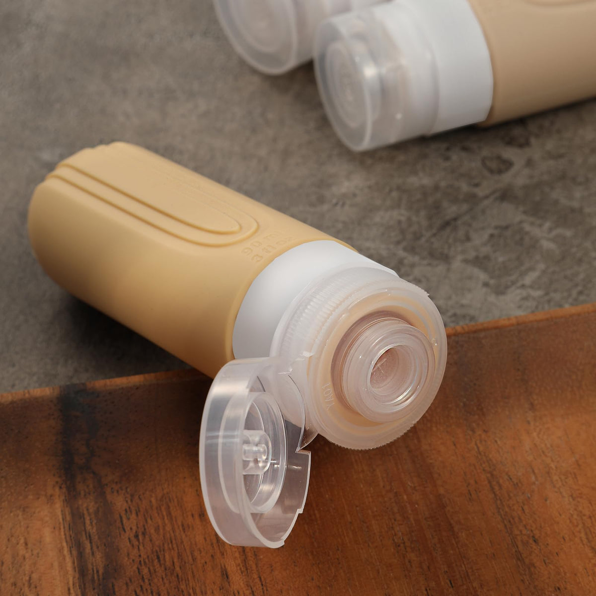 CHEODIN travel bottles with labels attached for easy identification