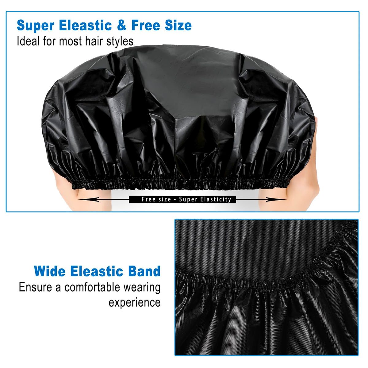 CHFONG shower cap with water-resistant material close-up
