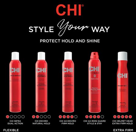CHI Helmet Head Extra Firm Hairspray 10 Oz lifestyle scene