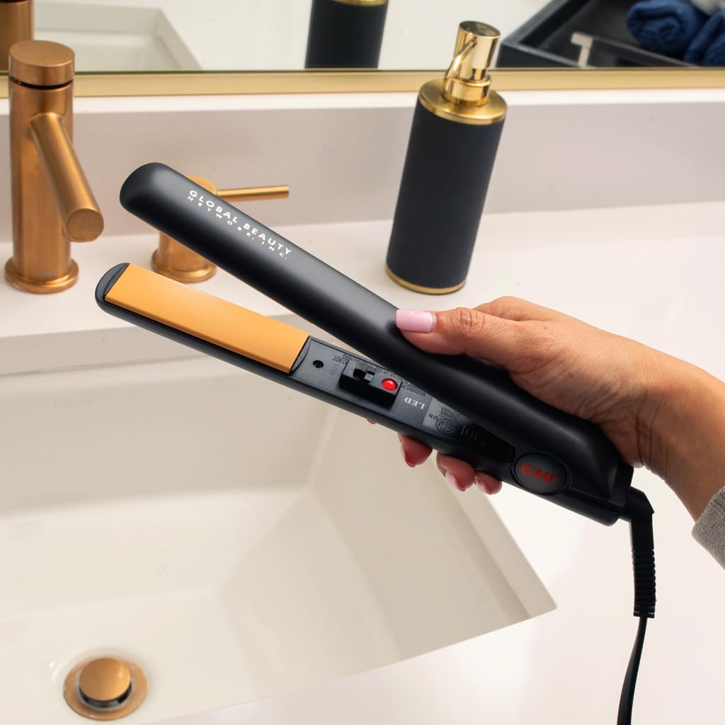 CHI Original 1-inch Ceramic Hair Straightener in use