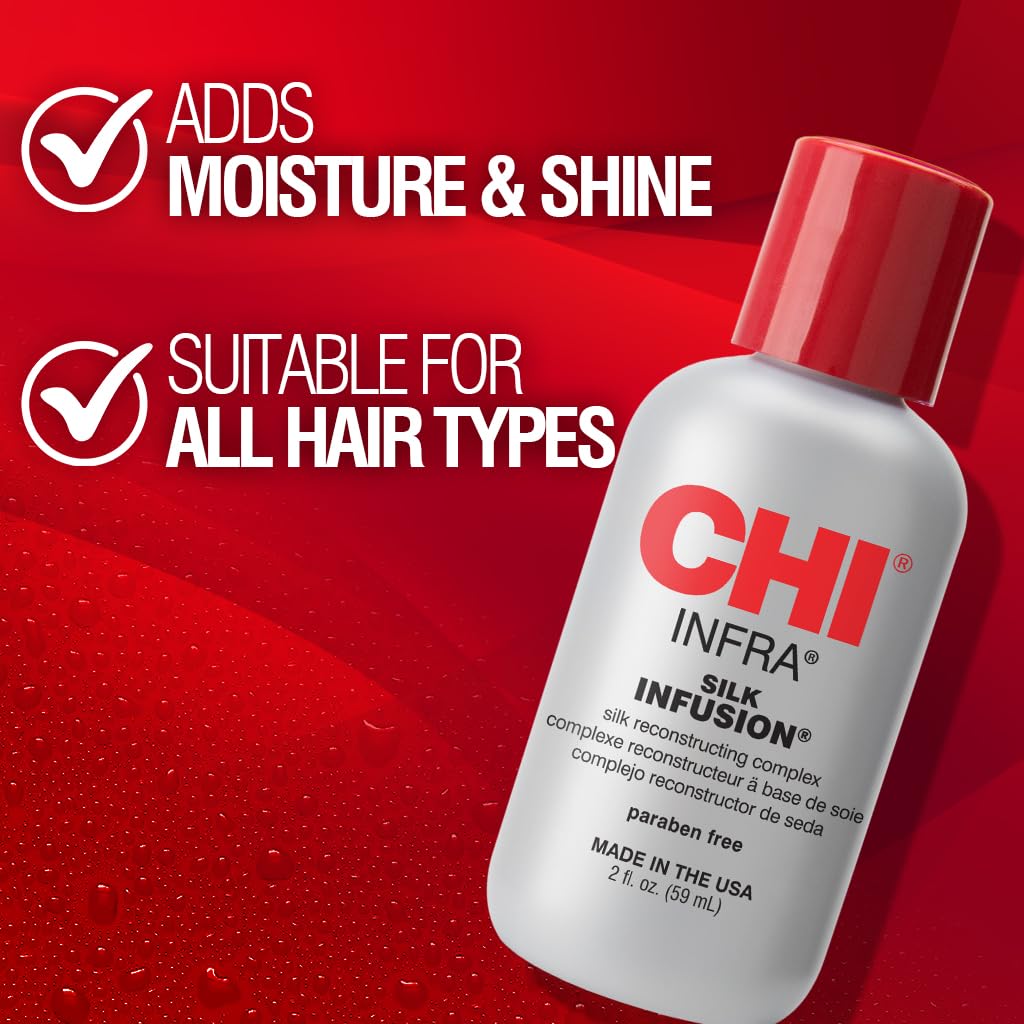 CHI Silk Infusion Leave-In Hair application on hair