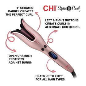 CHI Spin N Curl 1″ Ceramic Rotating Curling Iron digital temperature display