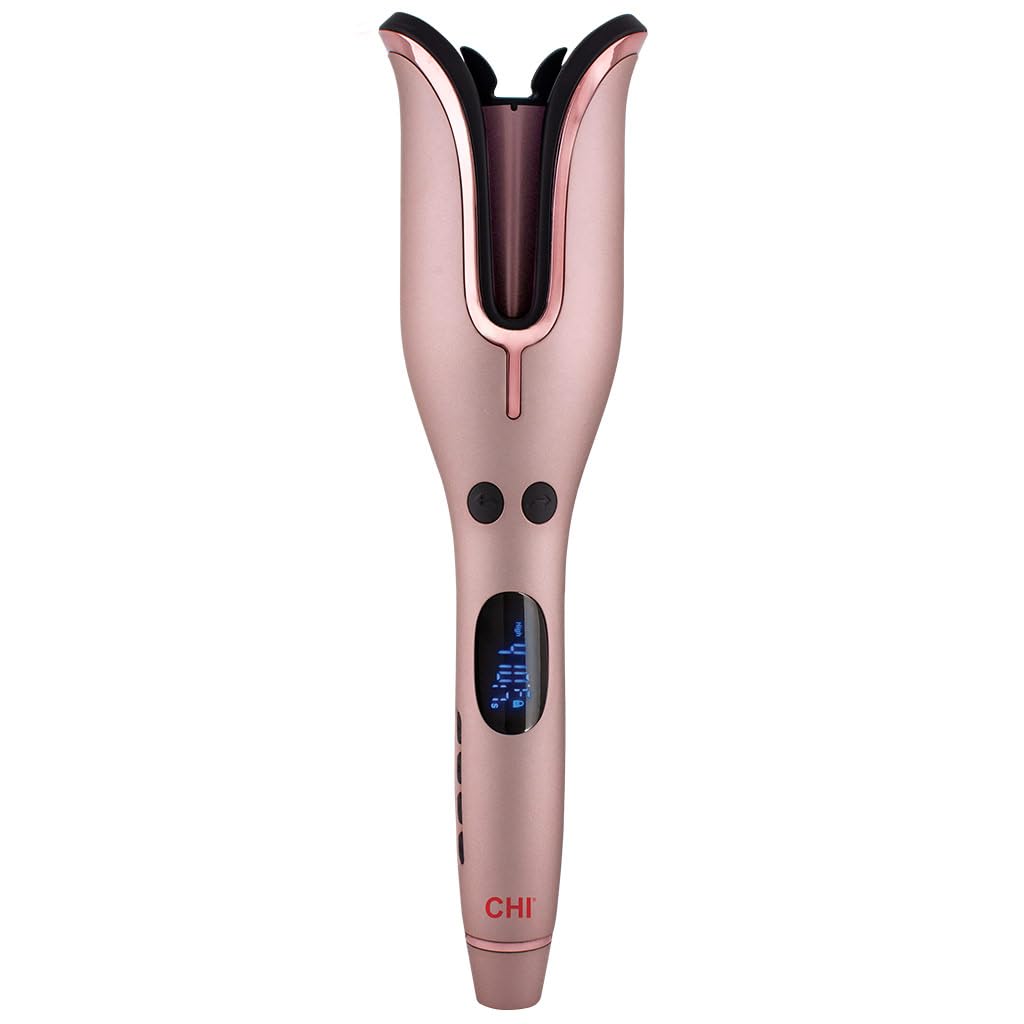 CHI Spin N Curl 1″ Ceramic Rotating Curling Iron in rose gold front view