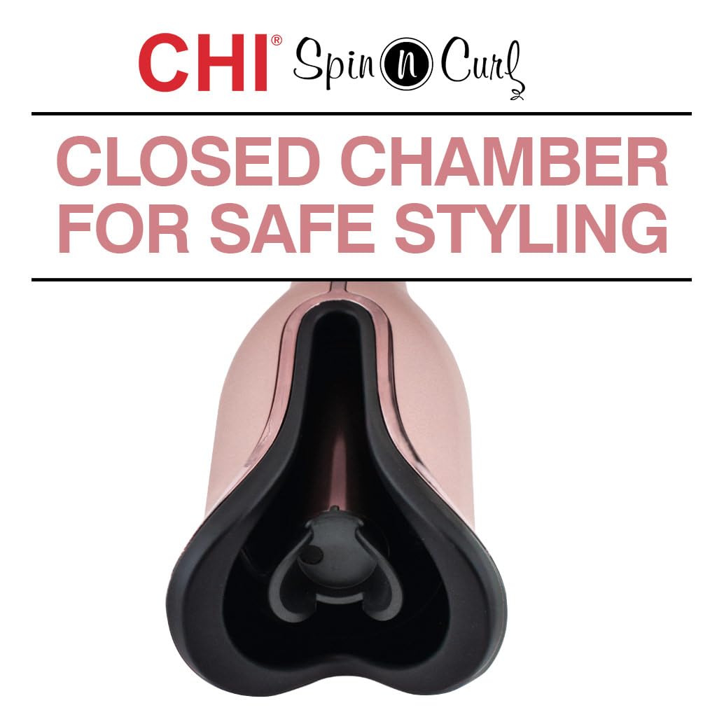 CHI Spin N Curl 1″ Ceramic Rotating Curling Iron with tangle protection feature
