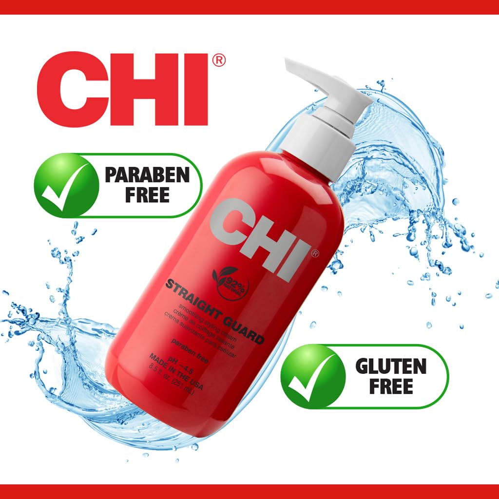 CHI Straight Guard Smoothing Cream packaging with description