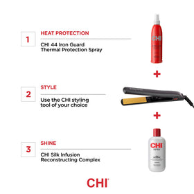 CHI Tourmaline Ceramic Curling Iron showing auto shut-off feature