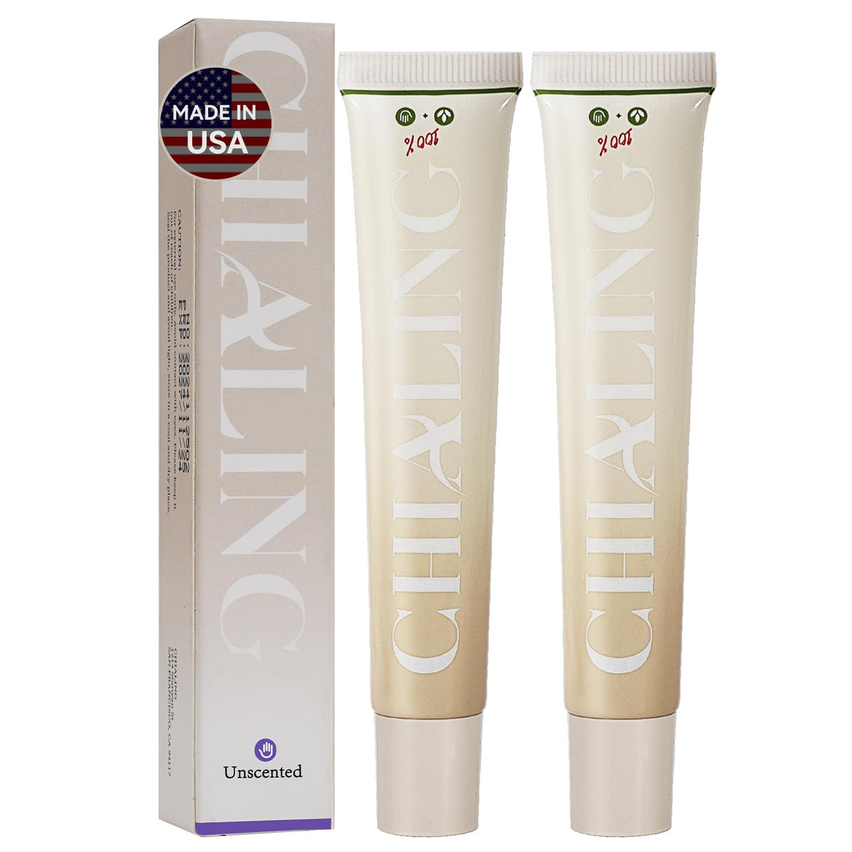 Chialing Beef Tallow Lip Balm front view in a squeezable tube