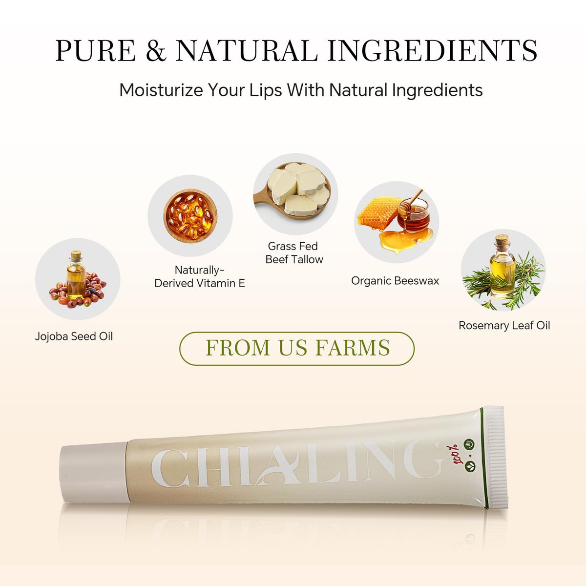 Chialing Beef Tallow Lip Balm peppermint balm in use