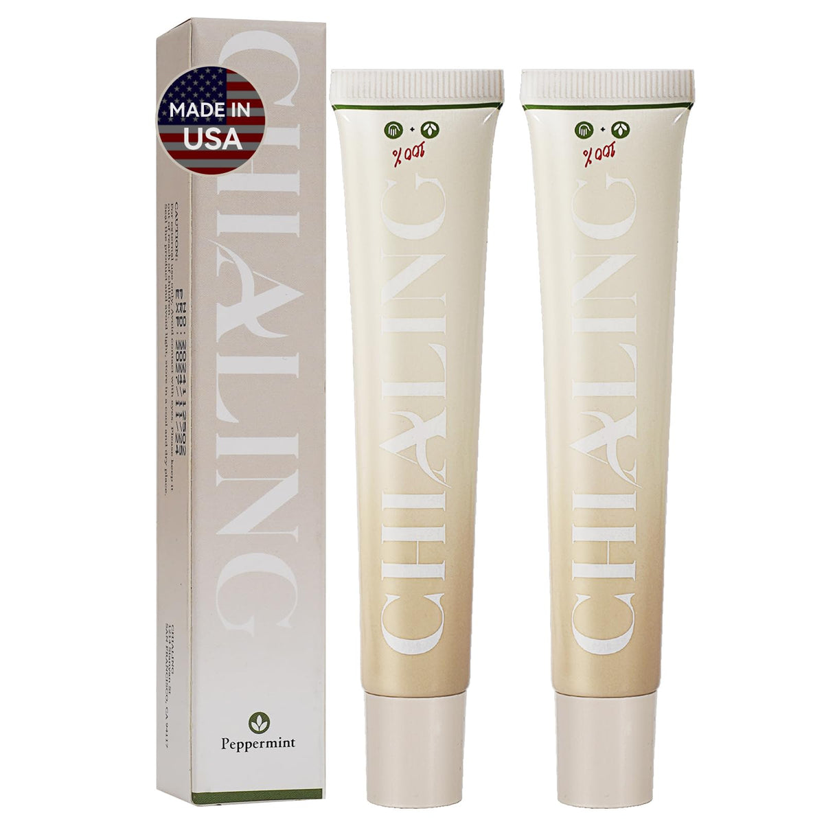 Chialing Beef Tallow Lip Balm peppermint tube front view