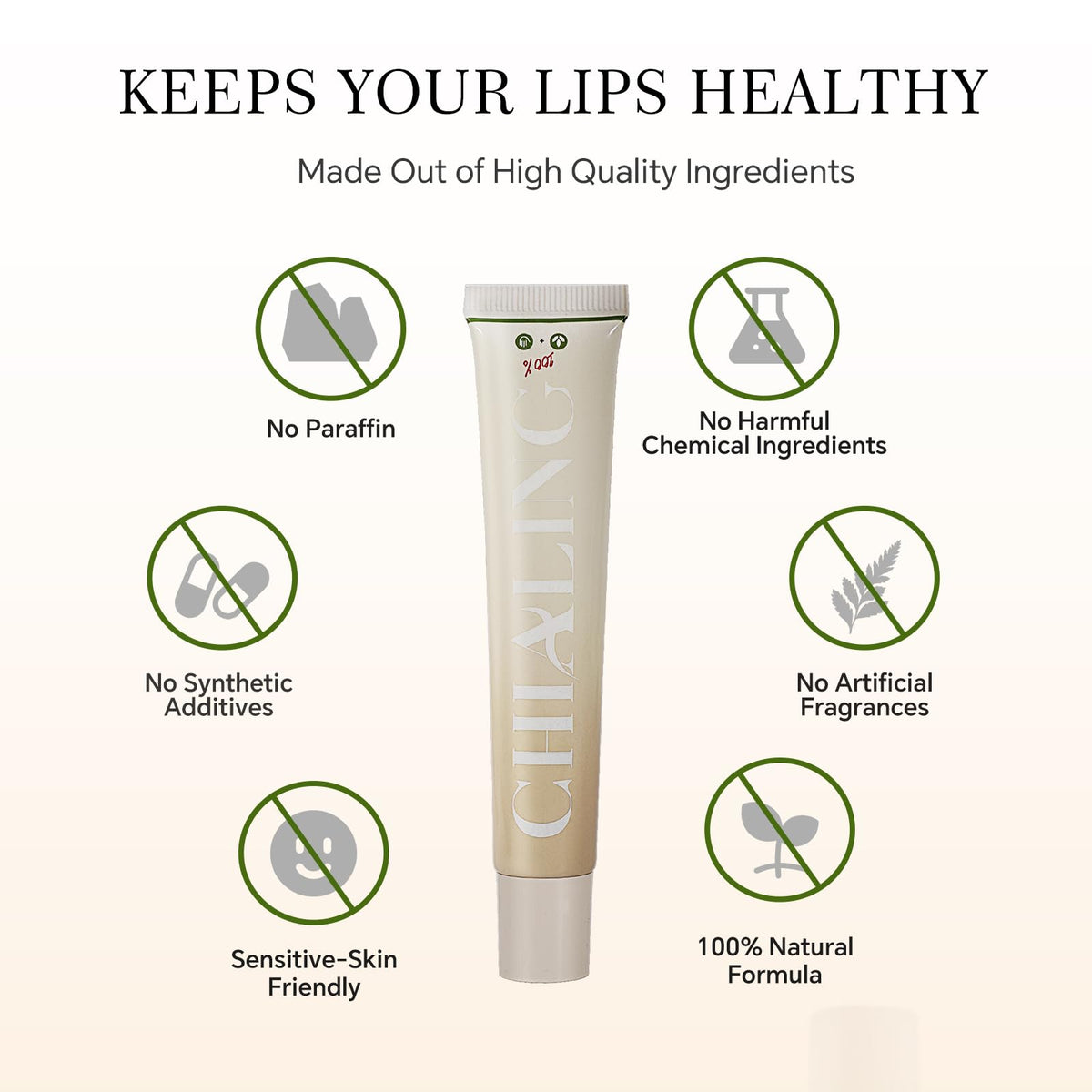 Chialing Beef Tallow Lip Balm with a natural background