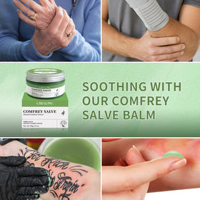 Chialing Comfrey Salve 3.5oz alongside lavender flowers