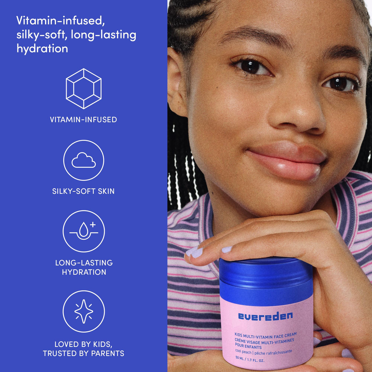 Child applying Evereden Kids Face Cream