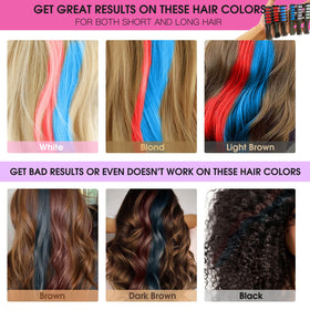 Child applying MSDADA Hair Chalk Comb on light hair