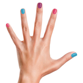 Child applying Piggy Paint nail polish with ease