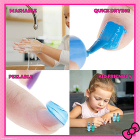 Child applying Townley Girl Hello Kitty nail polish on small hands
