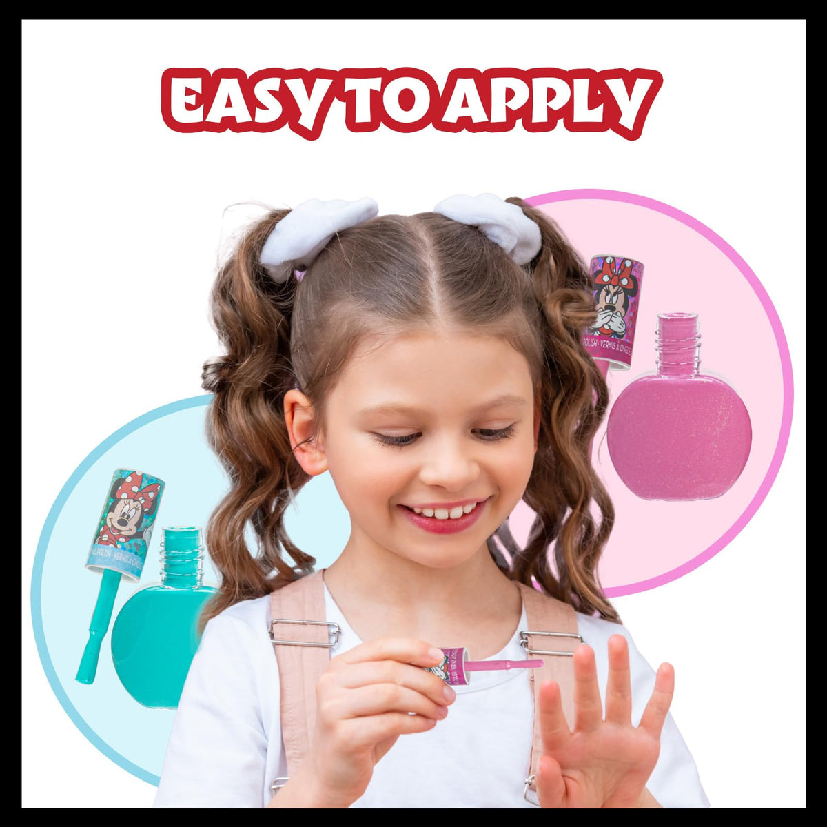Child applying Townley Girl Minnie Mouse Nail Polish on nails