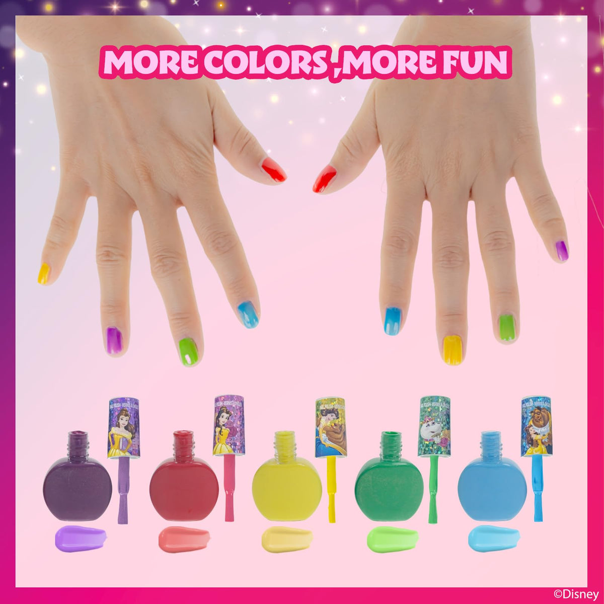 Child applying Townley Girl nail polish on small nails