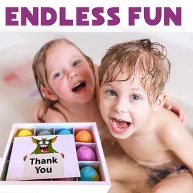Child enjoying a bubbly bath with Mineral Me Kids Bath Bomb