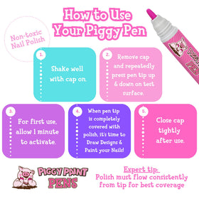 Child painting nails with Piggy Paint Nail Polish Pens