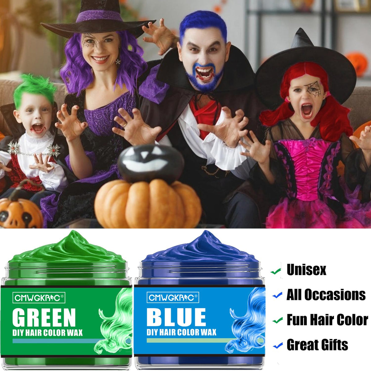Child styling hair with CMWGKBC Temporary Hair Colour Wax