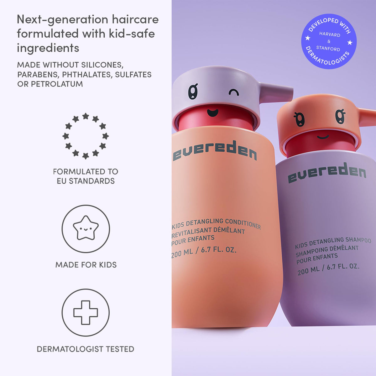 Child using Evereden Kids Detangling Shampoo