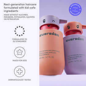 Child using Evereden Kids Detangling Shampoo