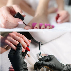 Child using SUNFATT Soft Foam Toe Separators during a pedicure