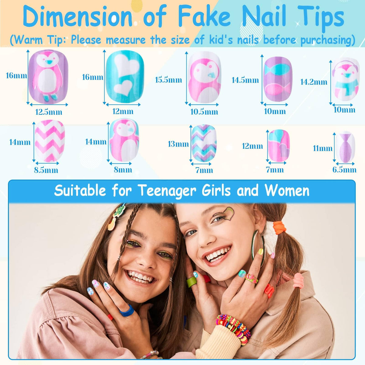 Children applying Thrilez press on nails easily
