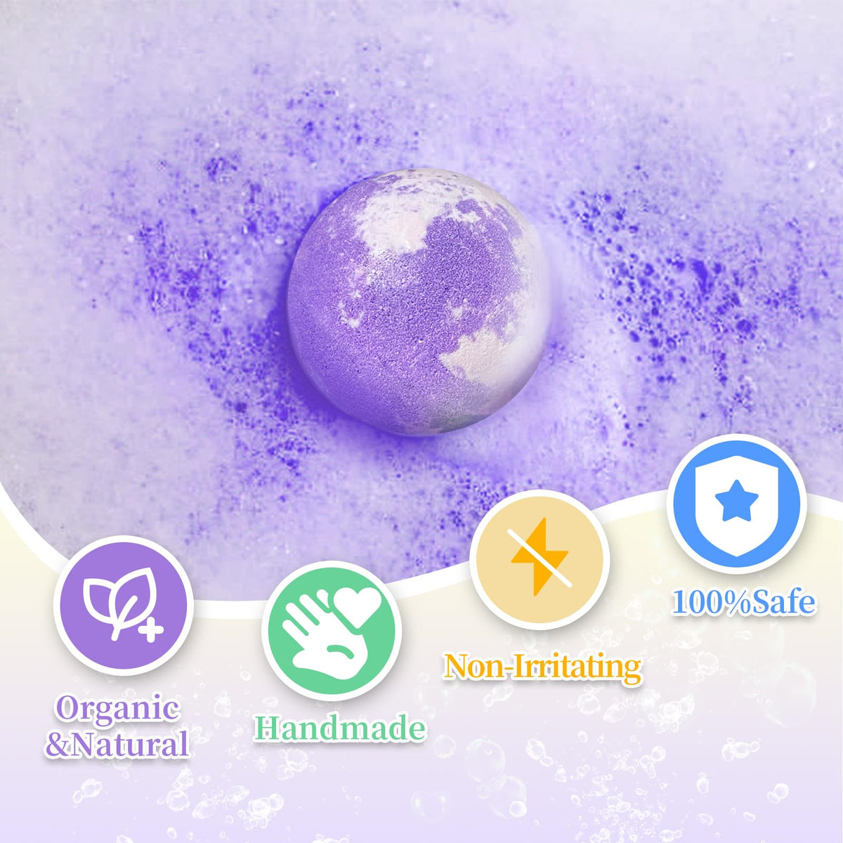 Children enjoying bath time with colourful bubbles