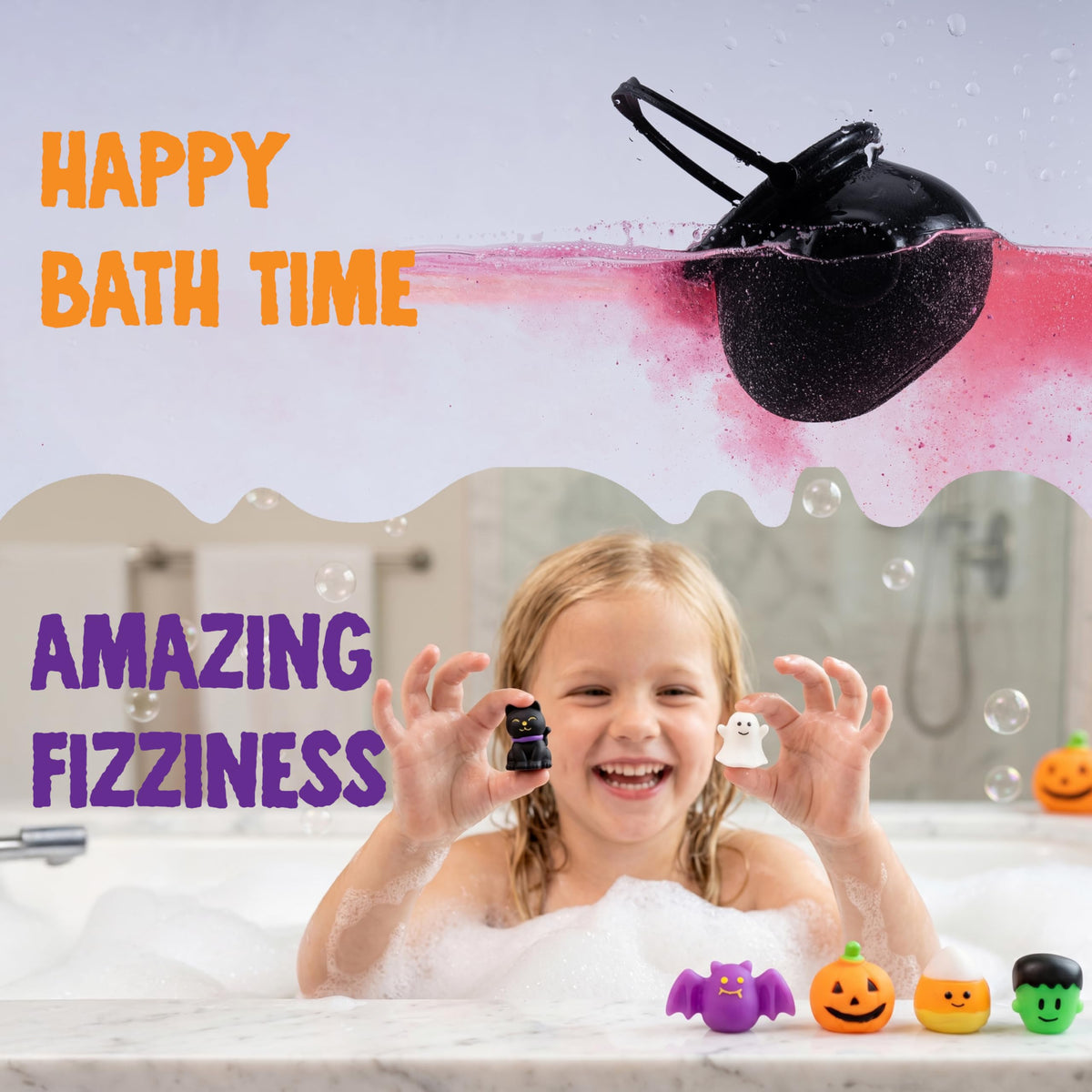 Children enjoying bath time with JOYIN bath bombs