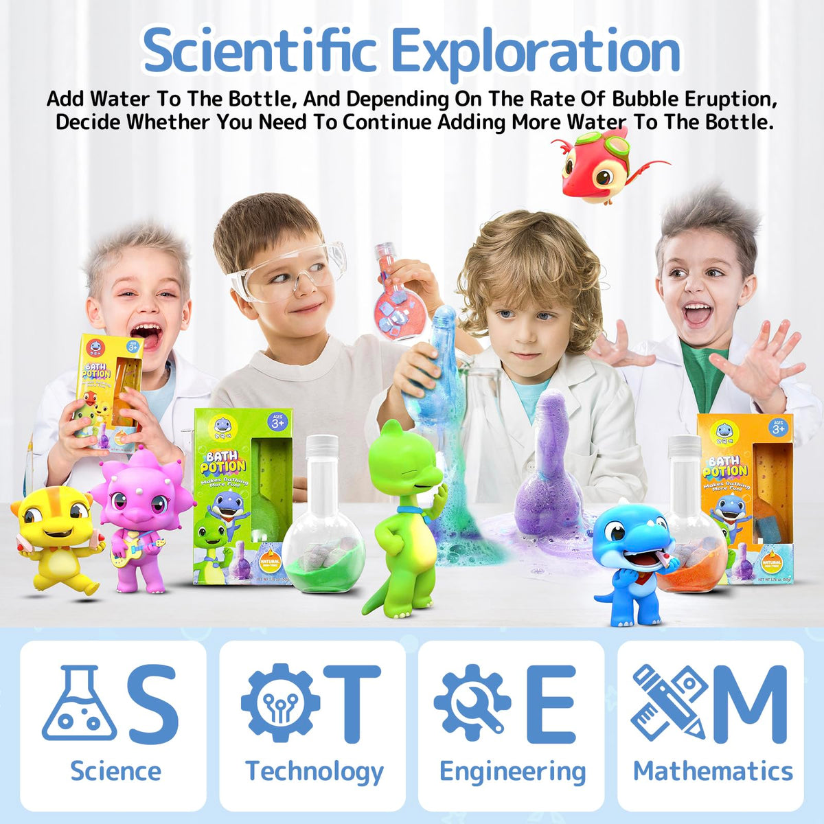 Children enjoying bath time with SWCANDY bath potions