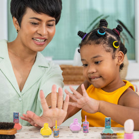 Children painting nails with Townley Girl nail polish in bright colours