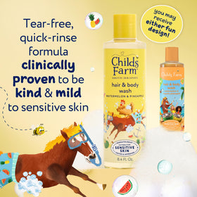 Childs Farm Kids Hair and Body Wash with watermelon and pineapple
