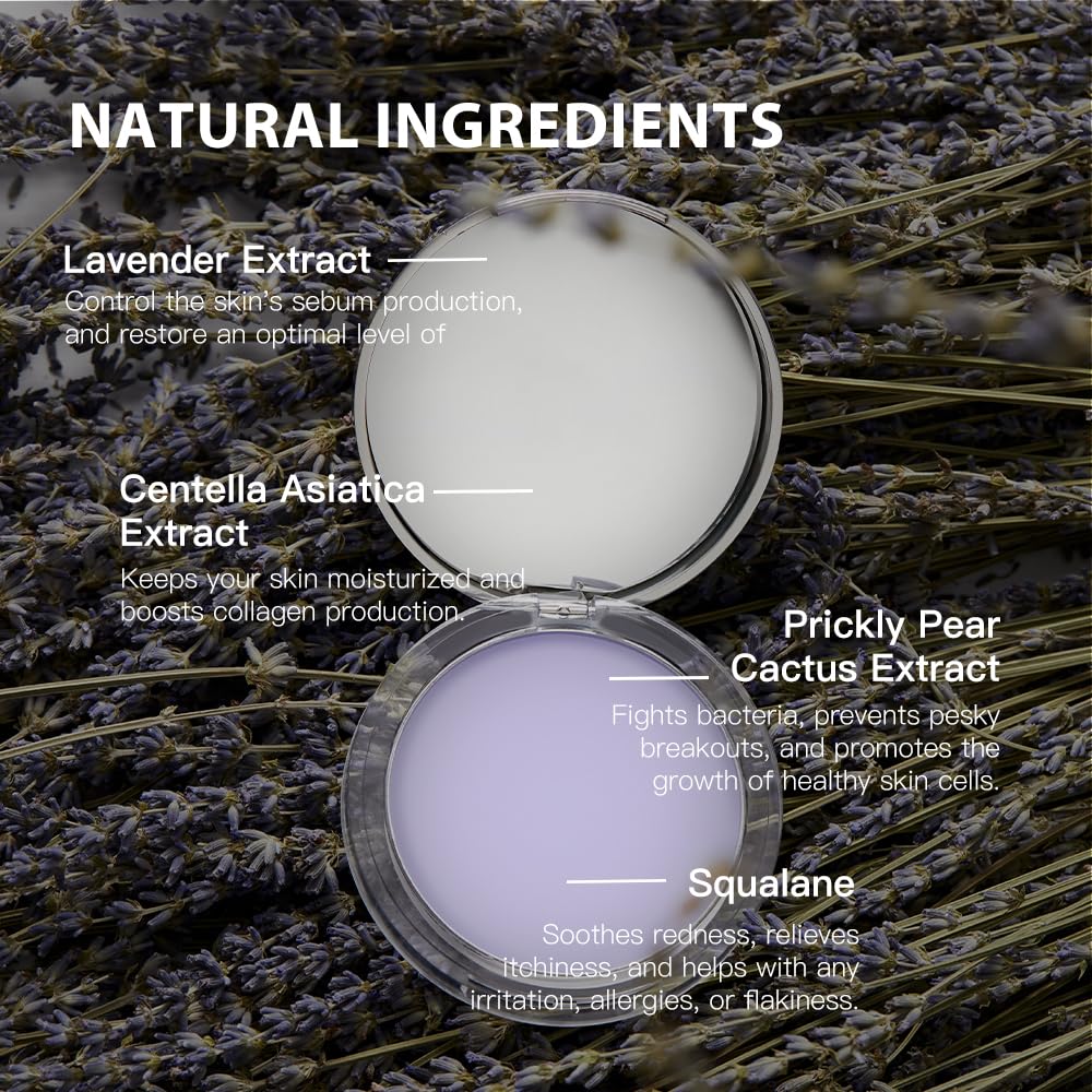 Chillab Lavender Matte Powder compact with built-in divider