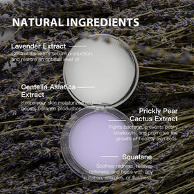 Chillab Lavender Matte Powder compact with built-in divider