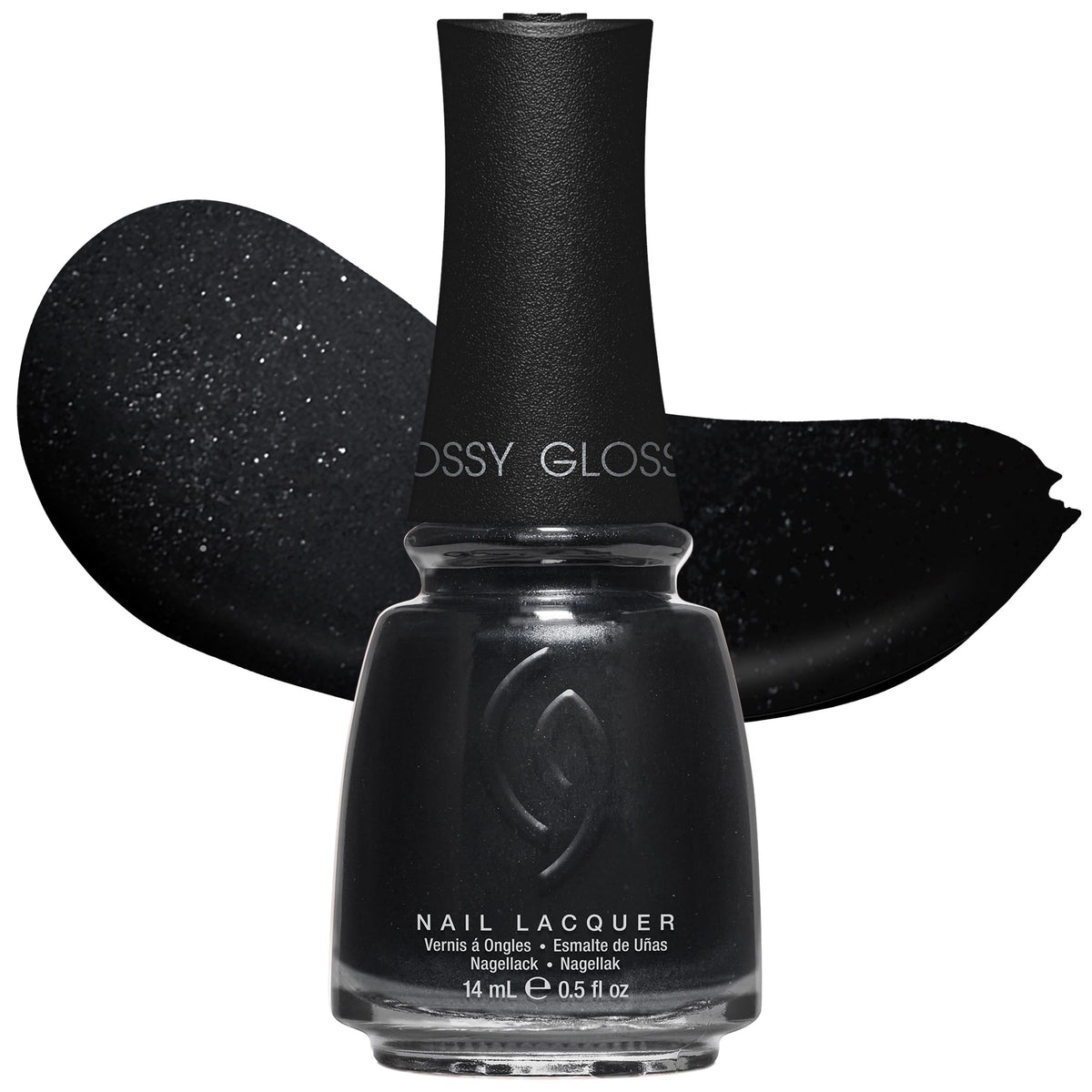 China Glaze Black Diamond Nail Lacquer front view 0.5 fl oz