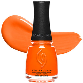 China Glaze Orange Knockout Nail Lacquer front view with matte finish