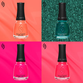 China Glaze Orange Knockout Nail Lacquer in a summer setting