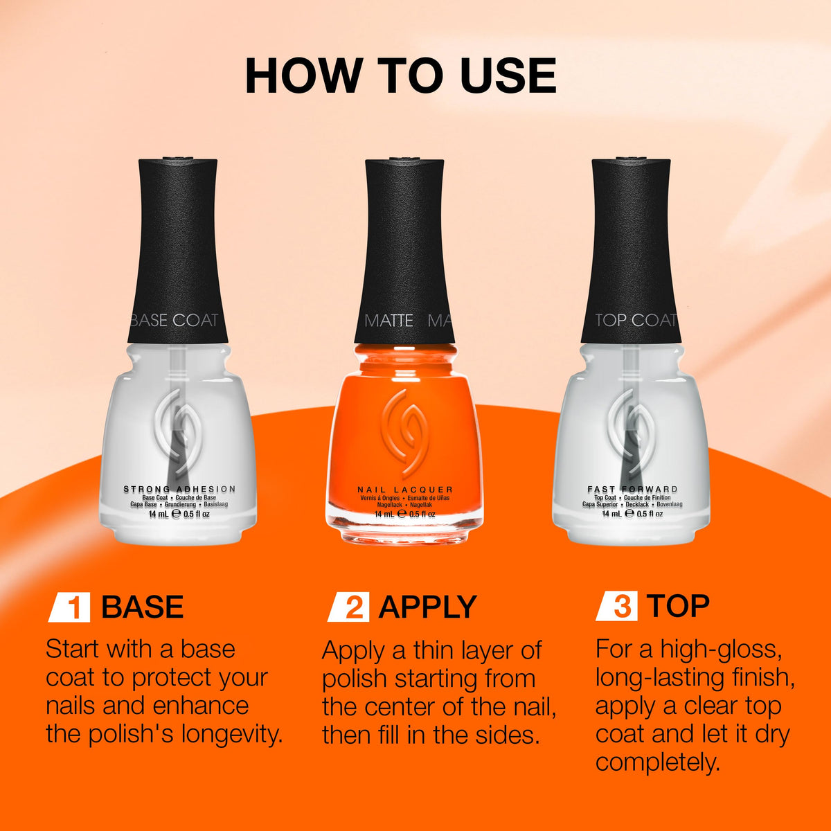 China Glaze Orange Knockout Nail Lacquer with vibrant neon colour