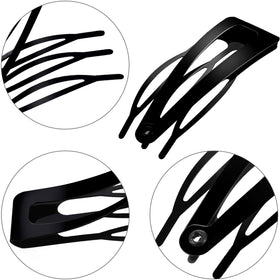Chinco Double Grip Hair Snap Clips 24 Pcs black side view