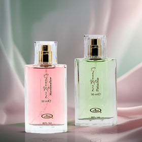 Choco Musk fragrances displayed on a vanity