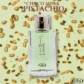 Choco Musk Pistachio Eau de Parfum bottle with creamy pistachio notes