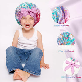 choshion kids satin bonnet on a pillow showcasing softness