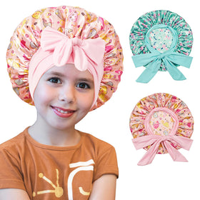 choshion Kids Silk Bonnet front view with cute pattern