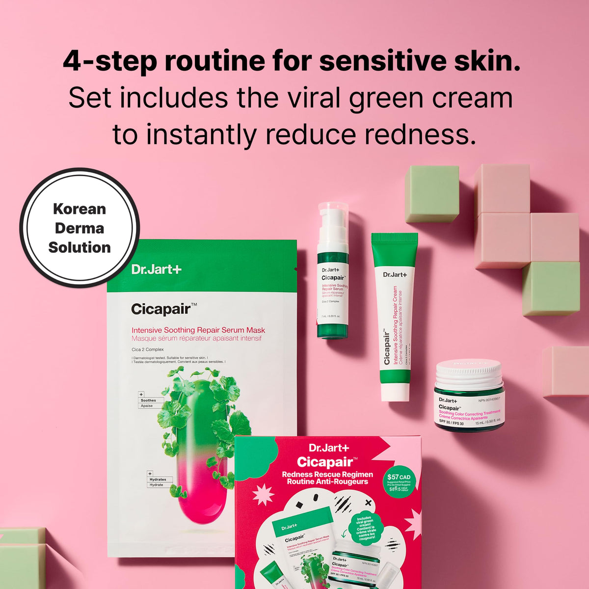 Cicapair Sensitive Skin Serum Face Mask for Redness packaging