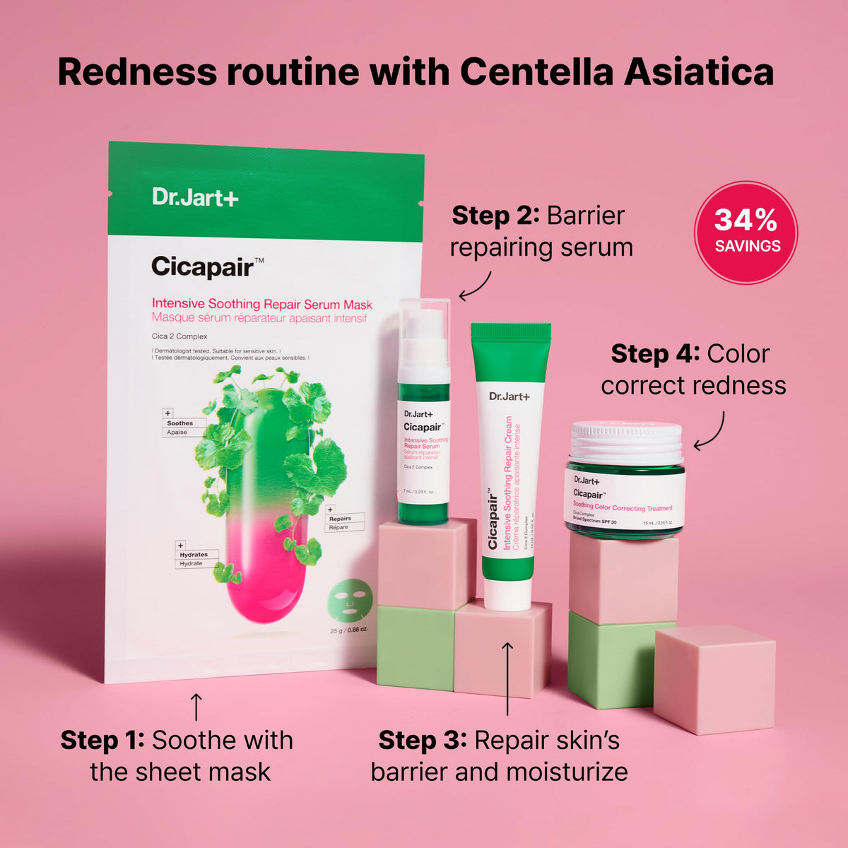 Cicapair Sensitive Skin Serum for Redness and Barrier Repair bottle