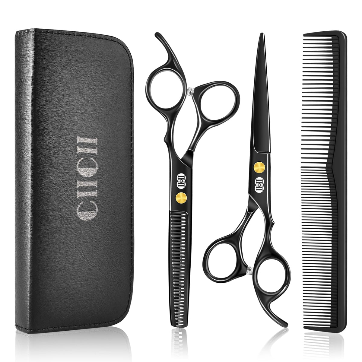 CIICII Hair Cutting Scissors Set 6.7 inch with leather bag