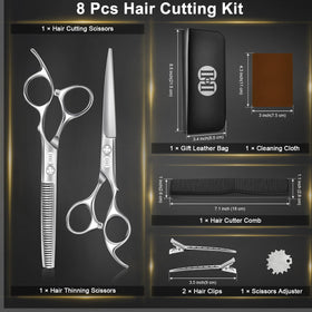 CIICII hair scissors set in leather bag from side